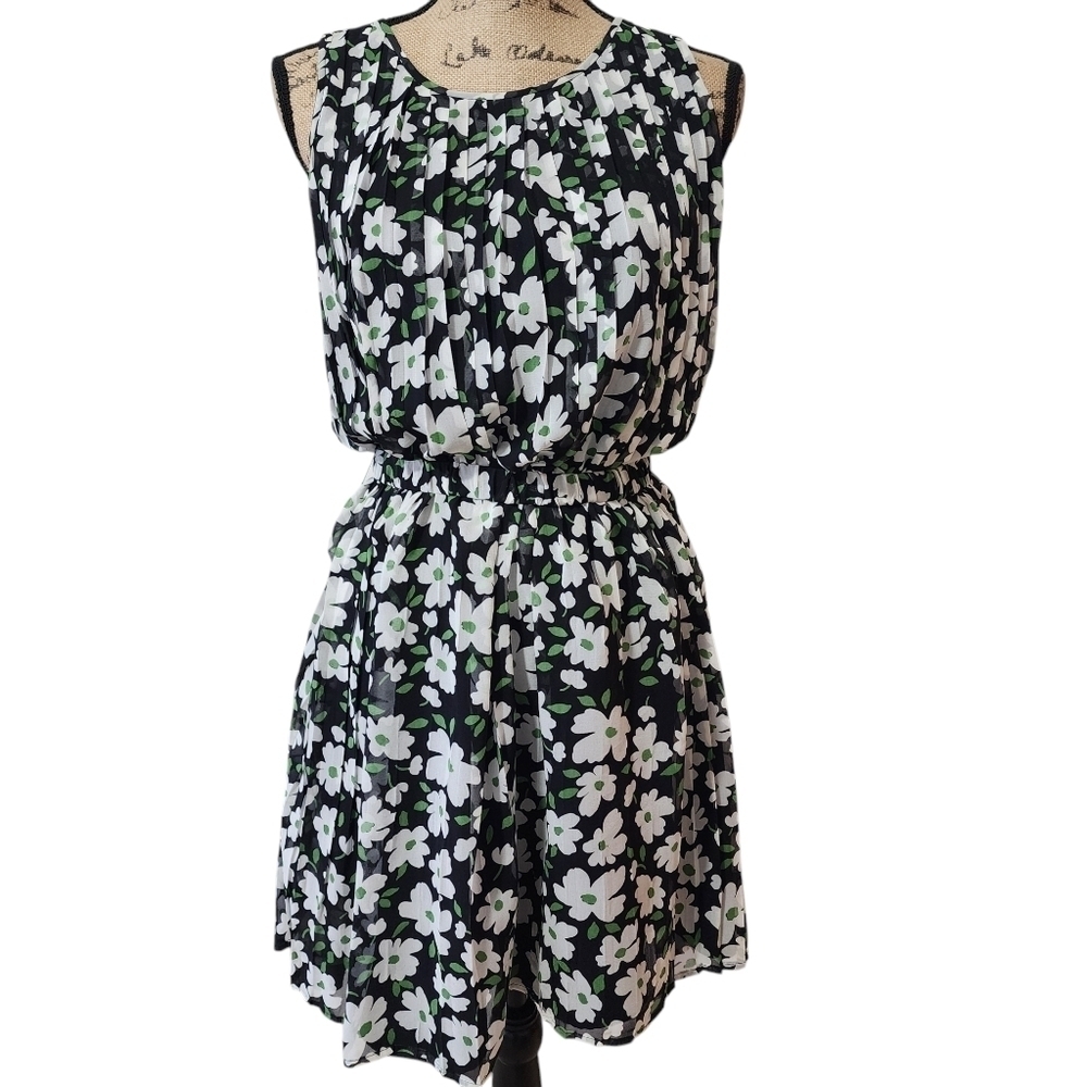 Joie Floral Sleeveless Cinched-Waist Dress - Medium